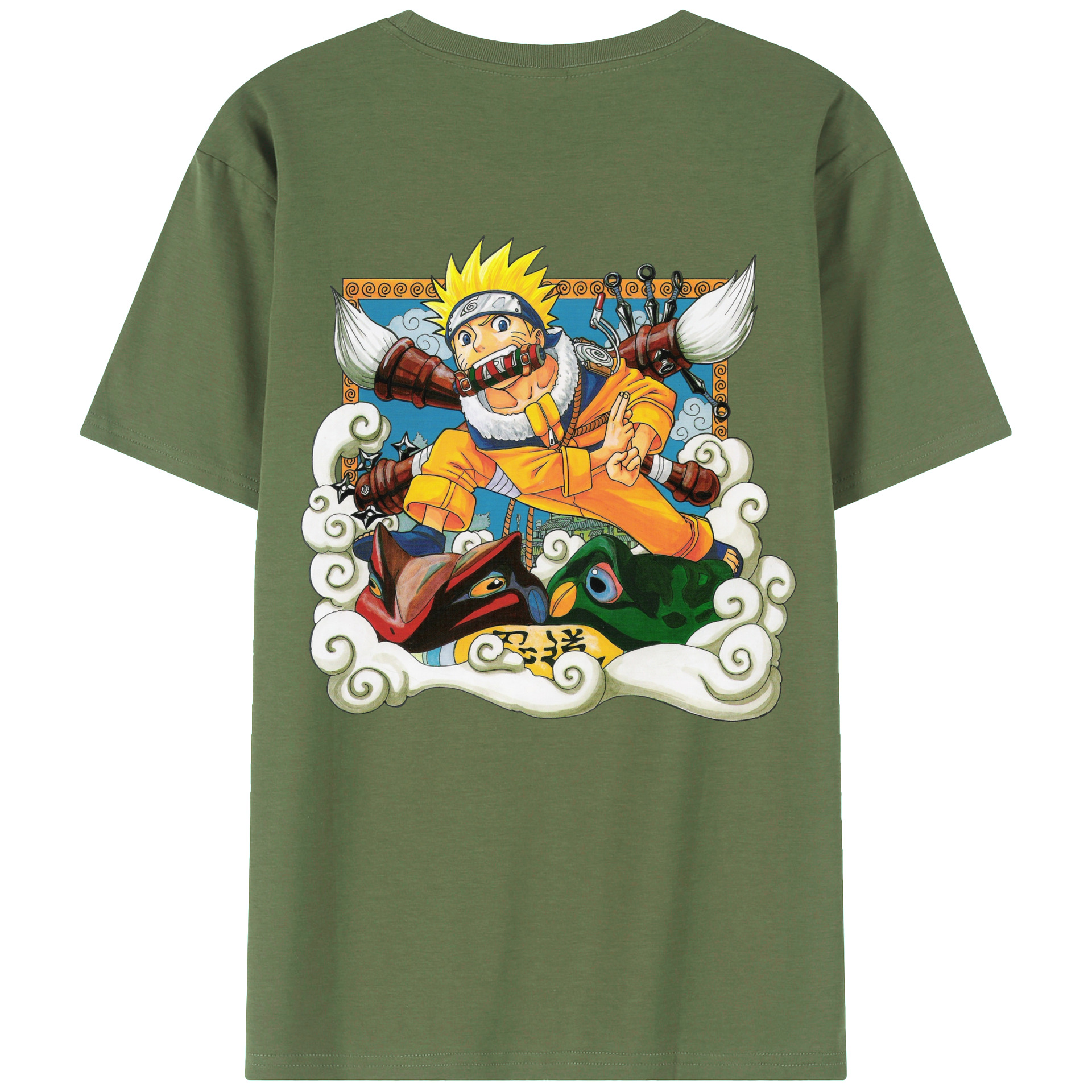 （画像用） NARUTO -ナルト- うずまき ナルト Uzumaki Naruto 綿100％ メンズ半袖Tシャツ（バックプリント） 通気性
